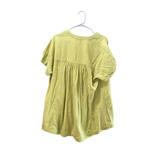 Free People Green Getaway With Me Linen Blend Tunic Top Size Medium - Picture 4 of 5